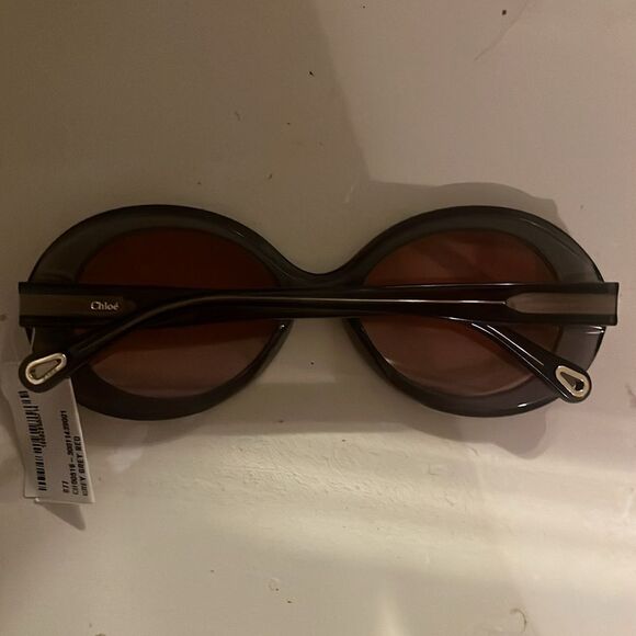 CHLOE Grey Transparent/Rose Oval Biobased Material sunglasses - Picture 6 of 15